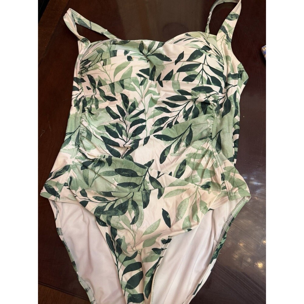 NIP TUCK SWIM One Piece Swimsuit Multi Fit Cup GREEN PRINT Size 12